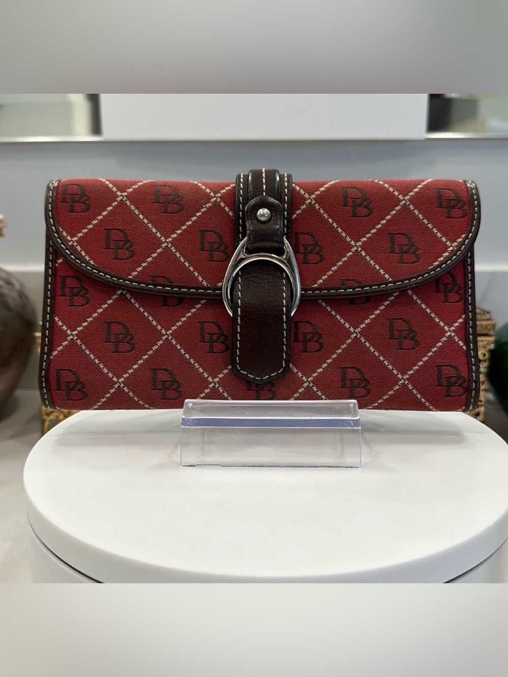 Dooney & Bourke - Leather & Canvas Buckle Wallet EUC